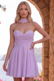 Robe courte de rentrée en mousseline jaune en mousseline A-Line A-Line Pier