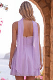 Robe courte de rentrée en mousseline jaune en mousseline A-Line A-Line Pier