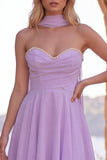 Robe courte de rentrée en mousseline jaune en mousseline A-Line A-Line Pier