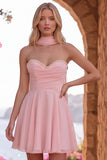 Robe courte de rentrée en mousseline jaune en mousseline A-Line A-Line Pier