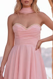 Robe courte de rentrée en mousseline jaune en mousseline A-Line A-Line Pier