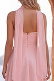 Robe courte de rentrée en mousseline jaune en mousseline A-Line A-Line Pier