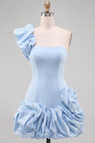 Robe de rentrée Espresso à une épaule perle à volants avec ourlet à volants