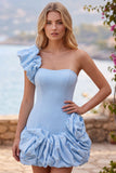 Robe de rentrée Espresso à une épaule perle à volants avec ourlet à volants