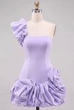 Robe de rentrée Espresso à une épaule perle à volants avec ourlet à volants