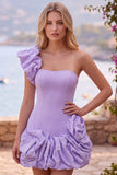 Robe de rentrée Espresso à une épaule perle à volants avec ourlet à volants