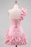 Robe de rentrée Espresso à une épaule perle à volants avec ourlet à volants