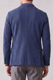 Veste bleu marine à revers de l'encoche pour hommes à simple boutonnage avec poches