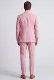 Costumes de bal pour hommes à boutons simples en 2 pièces à revers rose pâle