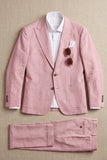 Costumes de bal pour hommes à boutons simples en 2 pièces à revers rose pâle