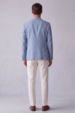 Blazer homme à revers bleu poussiéreux avec poches