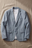 Blazer homme à revers bleu poussiéreux avec poches