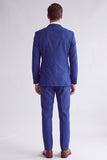 Costumes de bal double boutonnage bleu Royal Cut Peak pour hommes