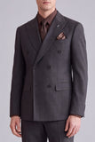 Costumes de bal double boutonnage à revers noirs pointés en deux pièces pour hommes