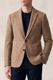 Blazer homme kaki à simple boutonnage, revers crantés et poches