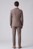 Costume de bal gris deux pièces pour hommes à simple boutonnage et col châle