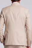 Costume de bal abricot trois pièces à col mandarin et double boutonnage
