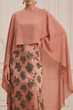 Robe longue de mère de la mariée à étui orange à étui à étui et satin long de la mère de la mariée