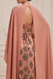 Robe longue de mère de la mariée à étui orange à étui à étui et satin long de la mère de la mariée