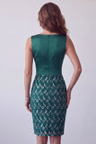Robe cocktail midi midi en dentelle en satin vert foncé