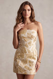 Robe cocktail courte Bodycon Bodycon Champagne Jacquard
