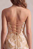 Robe cocktail courte Bodycon Bodycon Champagne Jacquard