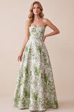 Corset A-Line Strap Strapless Motif Maxi robe de cérémonie