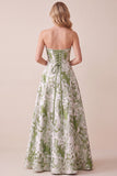 Corset A-Line Strap Strapless Motif Maxi robe de cérémonie