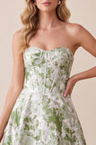 Corset A-Line Strap Strapless Motif Maxi robe de cérémonie