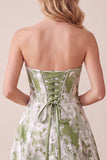 Corset A-Line Strap Strapless Motif Maxi robe de cérémonie