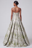 Robe de bal corset vert sauge Manchquard Longue robe de bal de promo sans bretelles avec perles