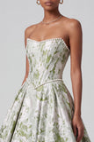 Robe de bal corset vert sauge Manchquard Longue robe de bal de promo sans bretelles avec perles