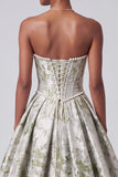 Robe de bal corset vert sauge Manchquard Longue robe de bal de promo sans bretelles avec perles