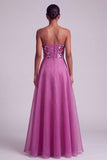 Robe longue de bal en chiffon en mousseline fleurie flucia fuchsia sequins