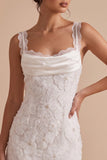 Applique florales blanches bodycon collant Petite robe blanche avec dentelle