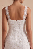 Applique florales blanches bodycon collant Petite robe blanche avec dentelle
