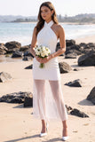Robe de mariée mini nuu en tulle à fourreau blanc