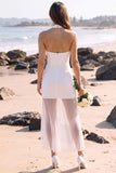 Robe de mariée mini nuu en tulle à fourreau blanc