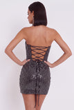 Robe cocktail courte courte en tulle bodycon bodycon sans bretelles