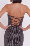 Robe cocktail courte courte en tulle bodycon bodycon sans bretelles