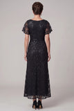 Robe midi Mother of the Bride Man By à col bateau noire à col A et froncés