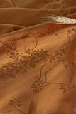 Robe de demoiselle d’honneur Maxi imprimée en satin orange brûlé avec fente latérale