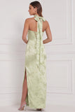 Robe de demoiselle d’honneur Maxi à motif froncé vert menthe