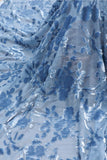 Velut en fourreau bleu, robe longue de demoiselle d’honneur à une épaule froncée