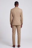 Costume de bal kaki deux pièces à double boutonnage et revers pointus