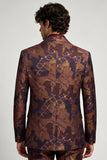 Blazer de bal masculin bronzer à poignée simple à boutons et revers