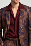 Blazer de bal masculin bronzer à poignée simple à boutons et revers