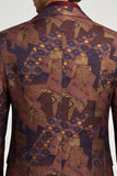 Blazer de bal masculin bronzer à poignée simple à boutons et revers