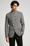 Blazer de bal double boutonnage à col gris pour hommes