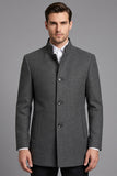 Blazer de bal pour hommes à simple boutonnage gris à col droit